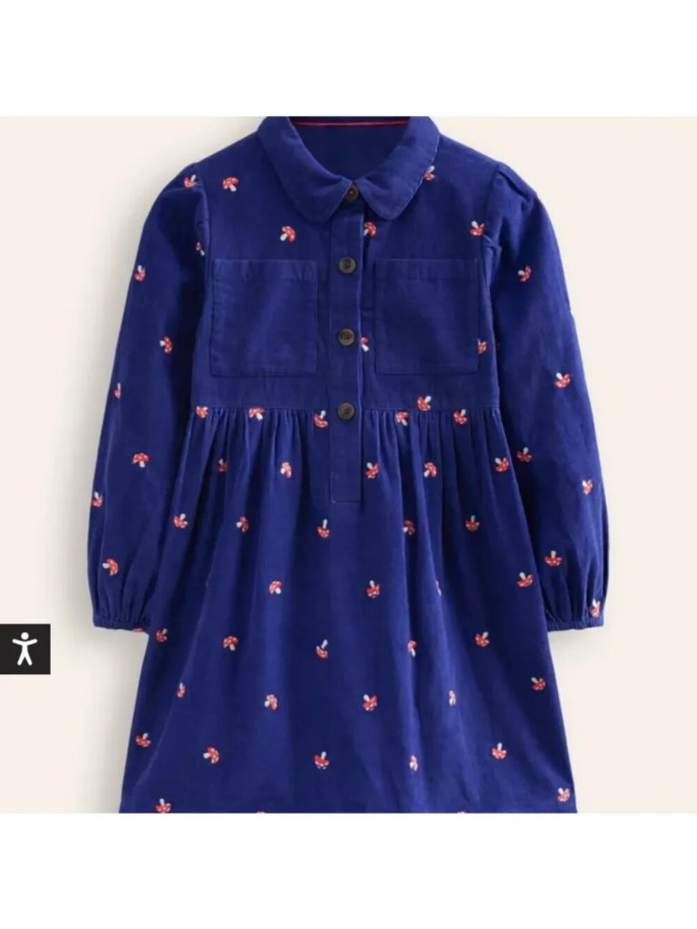 Mini Boden Cottagecore Corduroy Dress, Size 13/14